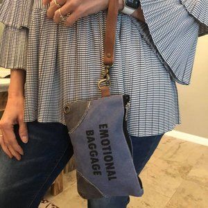 NWT Emotional Baggage Wristlet - Upcycled Canvas